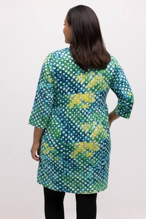 Longshirt, Batik Look, Rundhals, 3/4-Ärmel