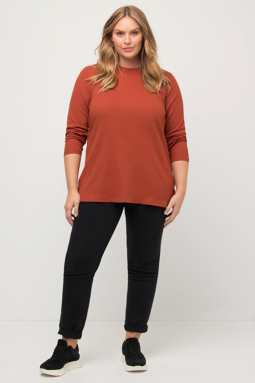 Grote Maten shirt, Dames, rood, Maat: 50/52, Katoen, Ulla Popken