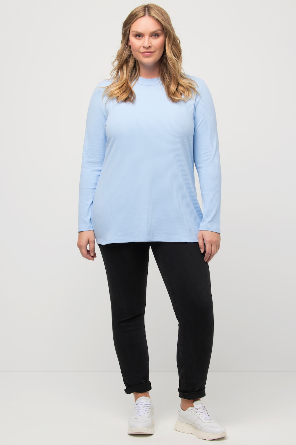 Grote Maten shirt, Dames, blauw, Maat: 46/48, Katoen, Ulla Popken