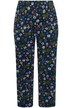 7/8 žerzejové kalhoty, rovné nohavice, květovaný vzor, elastický pas