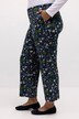 Navy Floral Knit Cotton Pocket Pant
