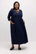Midikleid, Rundhals mit Zierbändern, 3/4-Arm