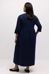Midikleid, Rundhals mit Zierbändern, 3/4-Arm