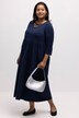 Midikleid, Rundhals mit Zierbändern, 3/4-Arm
