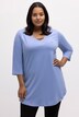 Round Keyhole Neckline Curved Hem Swing Knit Tunic