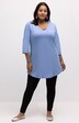 Round Keyhole Neckline Curved Hem Swing Knit Tunic