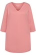 Dlouhé tričko, zaoblený lem, výstřih do V, 3/4 rukávy