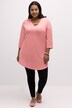 Round Keyhole Neckline Curved Hem Swing Knit Tunic