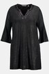 Sequin Accent Metallic A-line Fit Stretch Knit Tunic