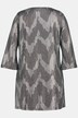 Tunique avec imprimé métallisé, col tunisien et manches 3/4