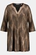 Sequin Accent Metallic A-line Fit Stretch Knit Tunic