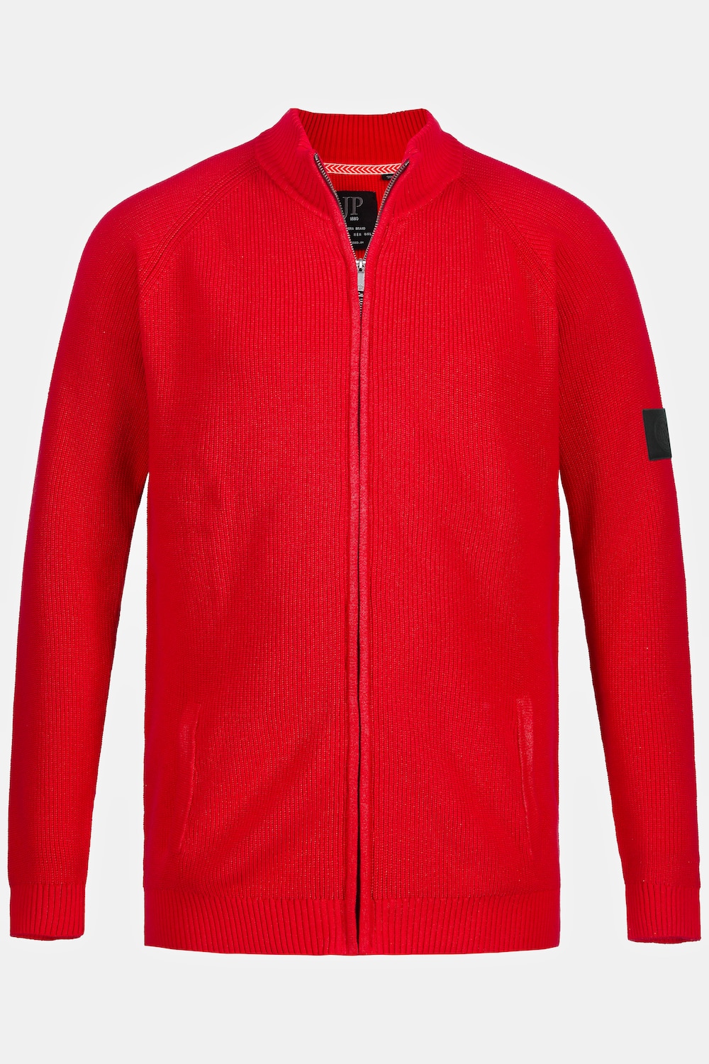 Strickjacke, Stehkragen, Zipper