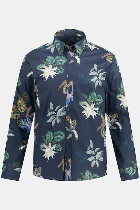 Hemd, Langarm, floraler Print, Buttondown-Kragen, Modern Fit