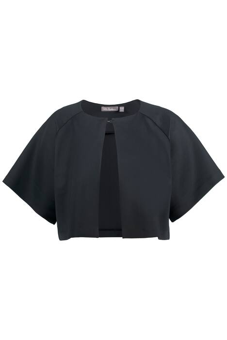 Scuba bunda, háčkové zapínání, kulatý výstřih, krátké rukváy