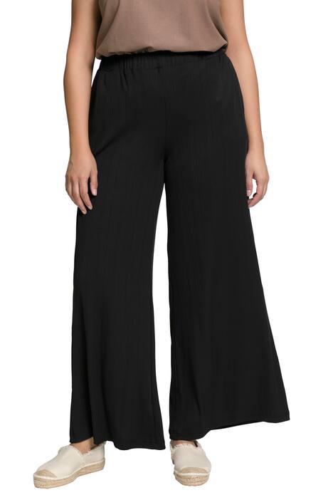Marlene kalhoty, plisování, široké nohavice, elastický pas