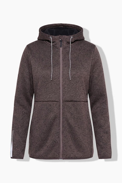 Veste en maille polaire, doublure en polaire, fermeture à glissière à double sens, réflecteur