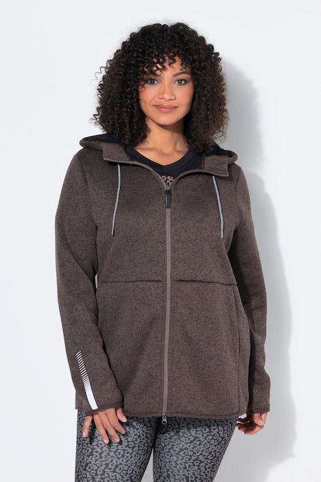 Veste en maille polaire, doublure en polaire, fermeture à glissière à double sens, réflecteur