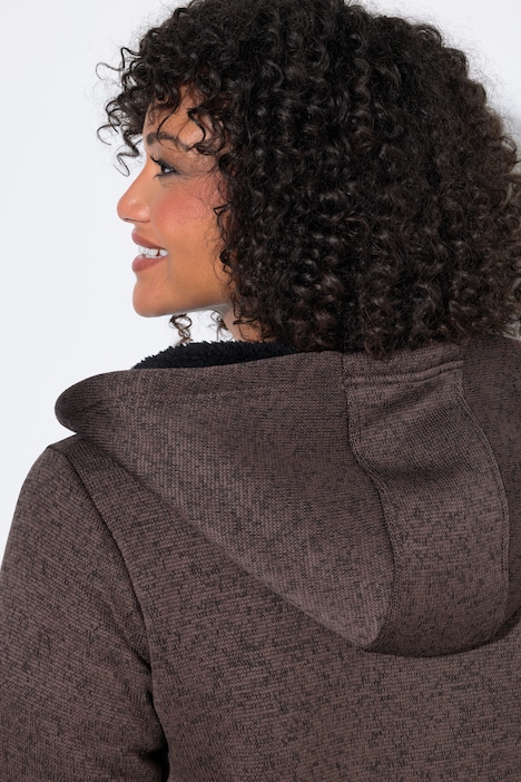 Veste en maille polaire, doublure en polaire, fermeture à glissière à double sens, réflecteur