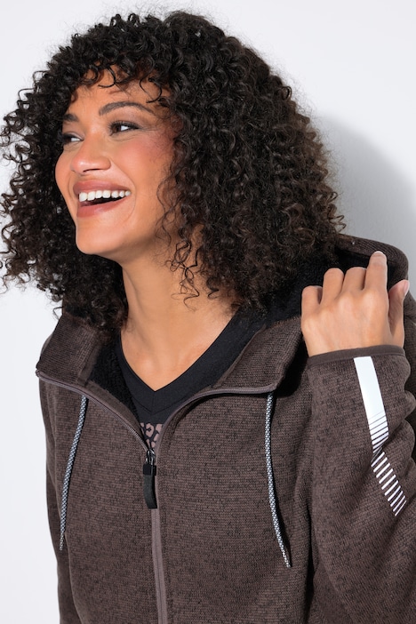 Veste en maille polaire, doublure en polaire, fermeture à glissière à double sens, réflecteur