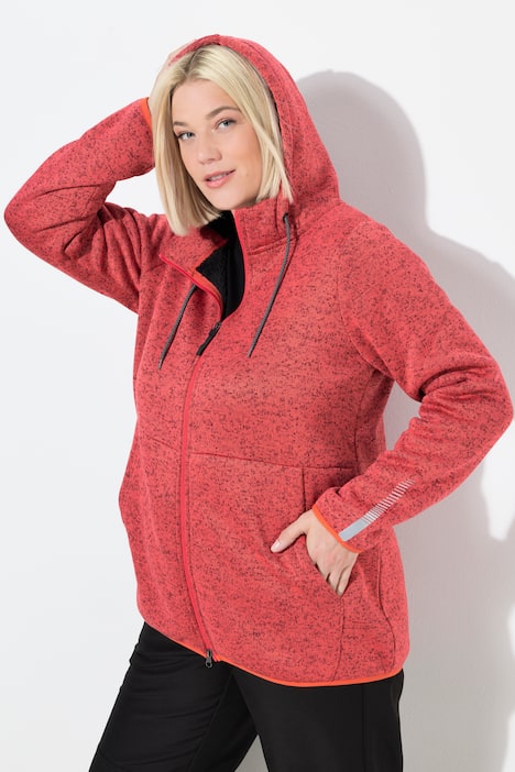 Jasje van gebreid fleece, teddyfleece, tweerichtingsrits, reflector
