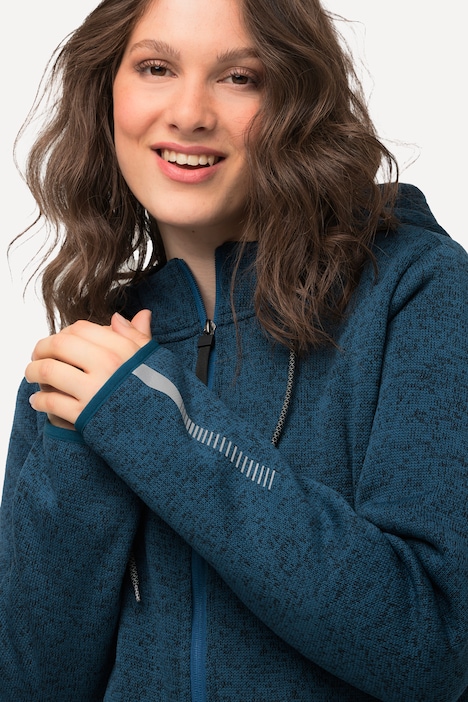 Sweater Knit Fleece Hooded Zip Front Sweatshirt | Sweatshirt Jackets ...