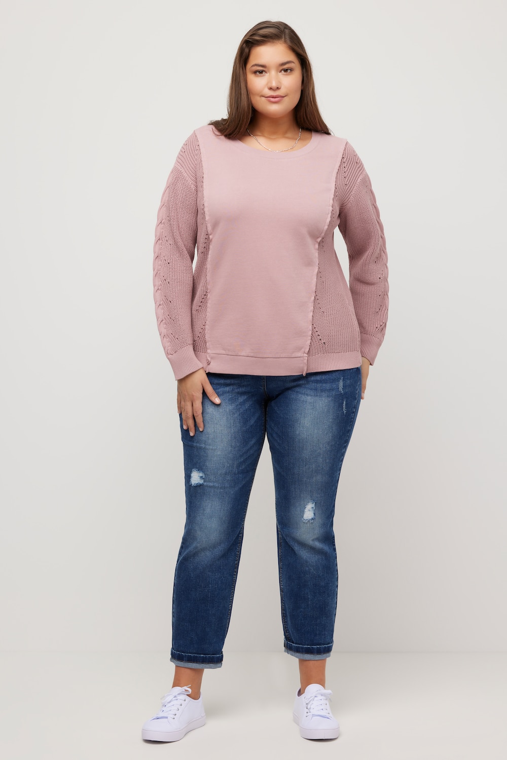 Grote Maten sweatshirt, Dames, roze, Maat: 42/44, Katoen, Ulla Popken