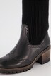 Leder-Stiefeletten, Strickschaft, Weite H