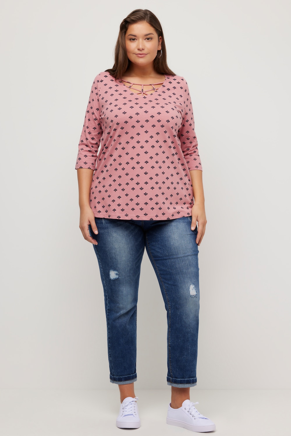 Grote Maten T-shirt, Dames, rood, Maat: 50/52, Katoen, Ulla Popken