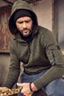 Veste à capuche en maille polaire à fermeture Éclair demi-Long.