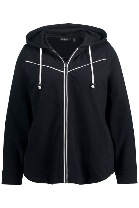 Mikina, lemovka, kapuce, zaoblený lem