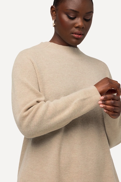 Asymmetrical shoulder cutout on sale turtleneck cotton blend sweater