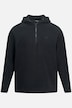 Fleece-Hoodie, Kapuze, halber Zipper