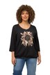 Tričko, lapač snů, ozdobné kamínky, výstřih do V, 3/4 rukávy