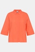 Skjortebluse, hullbroderi, skjortekrage, trekvart lange ermer