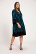 Sukienka, wytrawiany aksamit, dekolt w szpic, rękaw 3/4