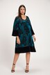 Sukienka, wytrawiany aksamit, dekolt w szpic, rękaw 3/4