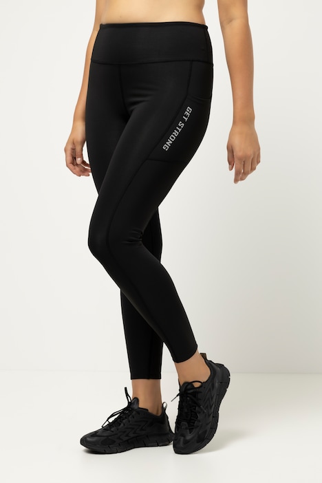 Formbelt lauftights Damen mit Taschen lang - Leggins high Waist  Sportleggings Lauf Tights für Smartphone Handy Schlüssel Yoga Leggings  größe schwarz XS : : Fashion