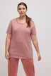 Pyjamasskjorte,, rund hals, halvermer, økobomull