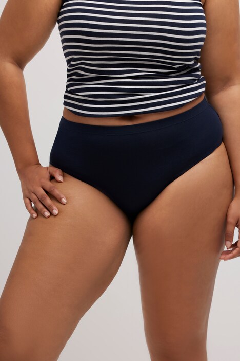 Slips, 2er-Pack, Ringel/uni, Biobaumwolle