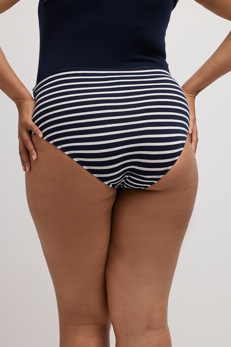 Slips, 2er-Pack, Ringel/uni, Biobaumwolle