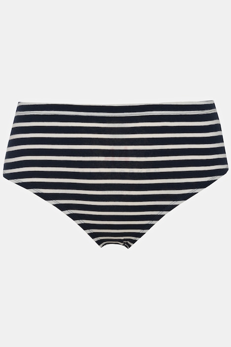 Slips, 2er-Pack, Ringel/uni, Biobaumwolle