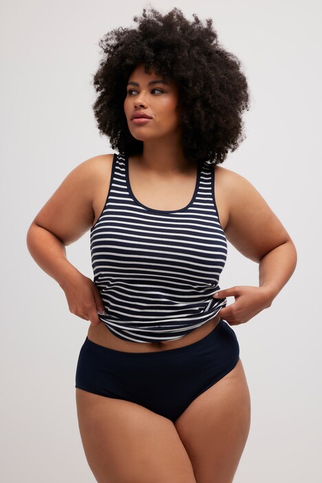 Slips, 2er-Pack, Ringel/uni, Biobaumwolle