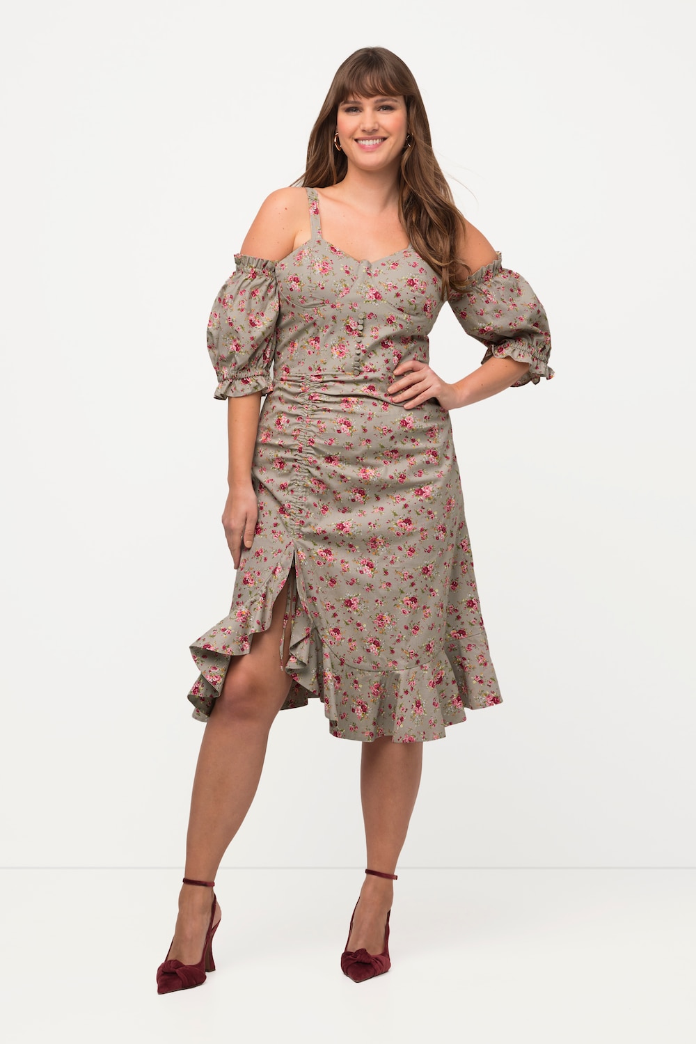 Große Größen Minikleid, Damen, beige, Größe: 52, Baumwolle, Ulla Popken