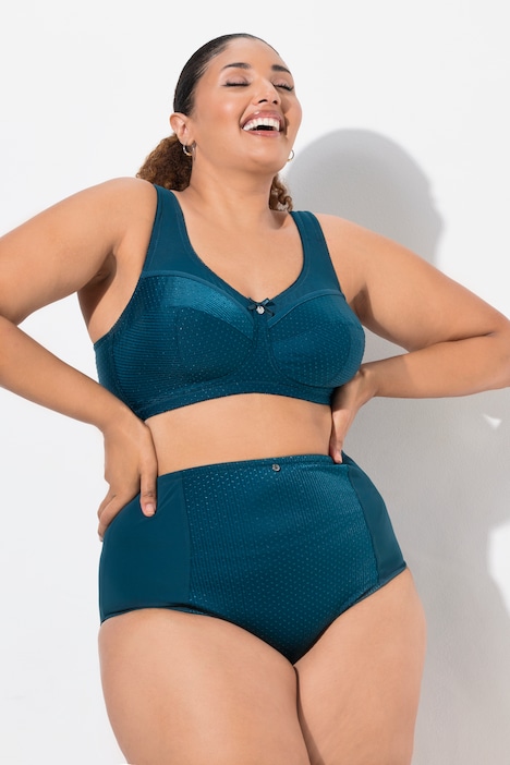 Culotte gainante, taille haute, empiècement en tissu Jacquard