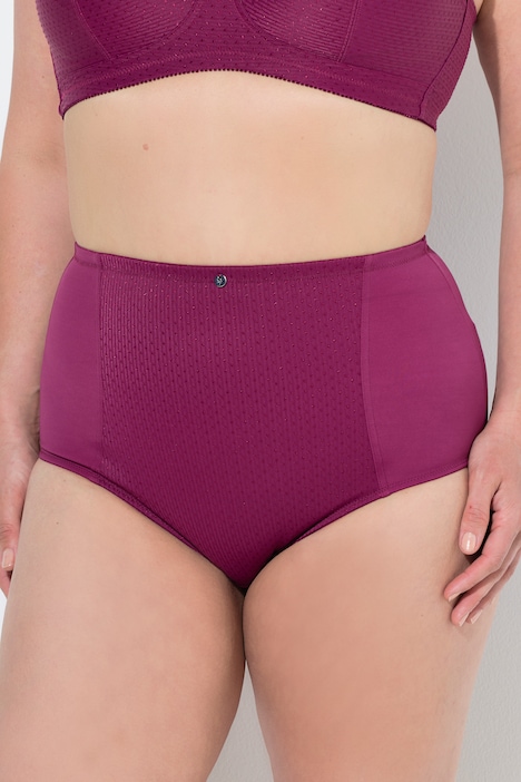 Culotte gainante, taille haute, empiècement en tissu Jacquard