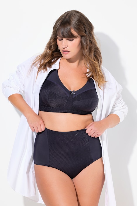 Culotte gainante, taille haute, empiècement en tissu Jacquard