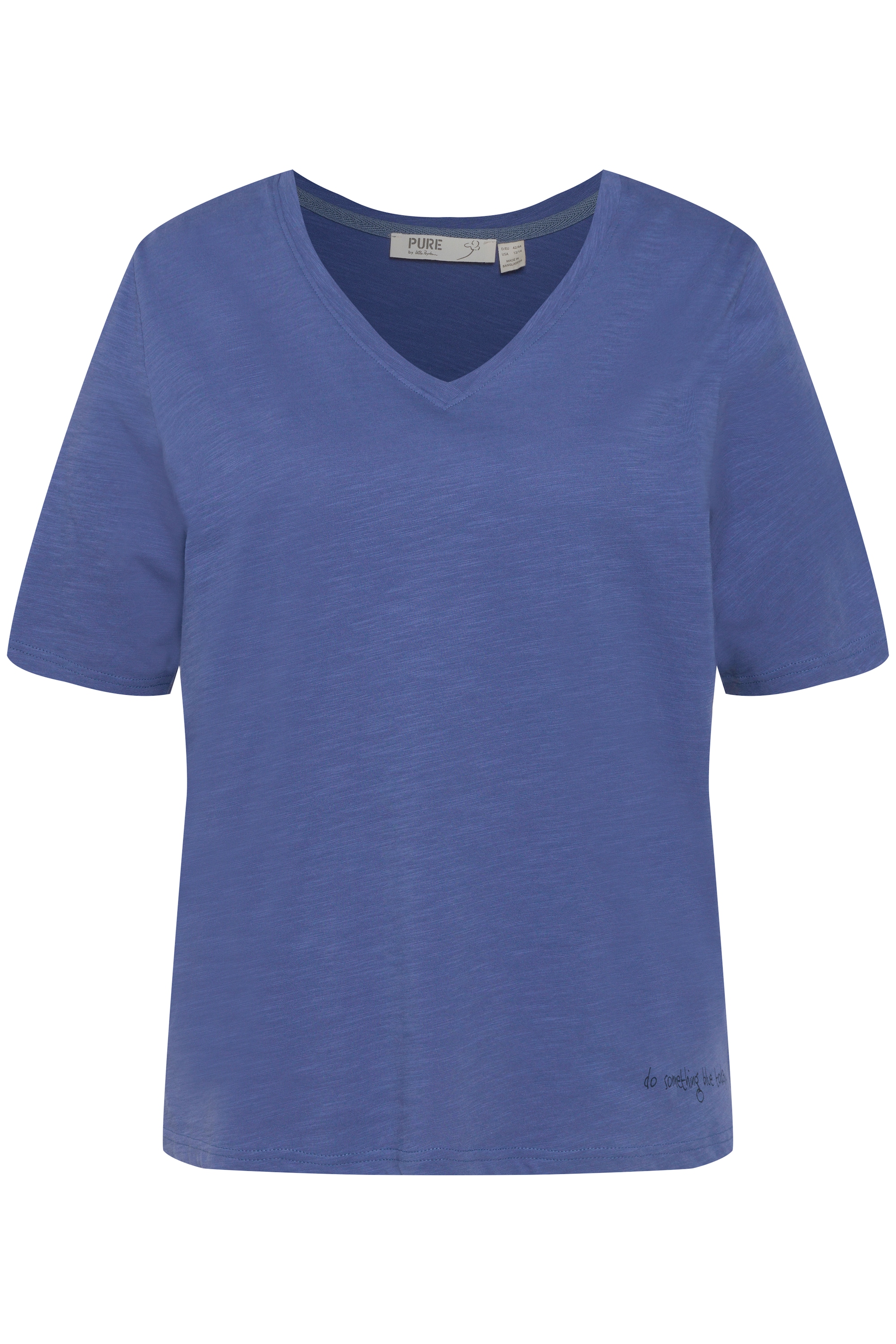 Ulla Popken Damen große Größen T Shirt Saumdruck V Ausschnitt Halbarm