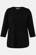 Shirt, gedraaide opstaande kraag, classic, 3/4-mouw, lyocell
