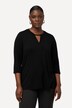 Shirt, gedraaide opstaande kraag, classic, 3/4-mouw, lyocell