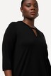 Shirt, gedraaide opstaande kraag, classic, 3/4-mouw, lyocell